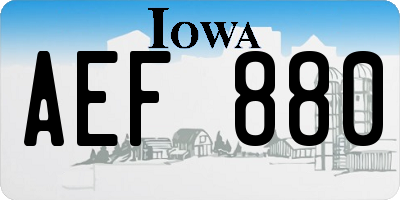 IA license plate AEF880