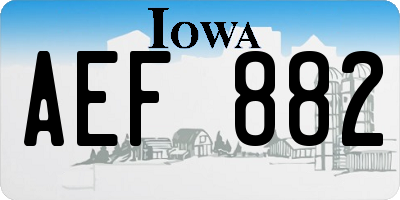 IA license plate AEF882