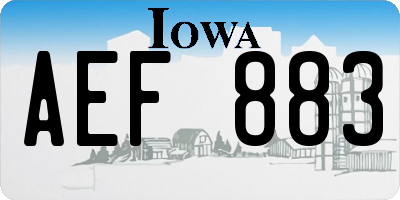 IA license plate AEF883