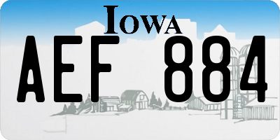 IA license plate AEF884