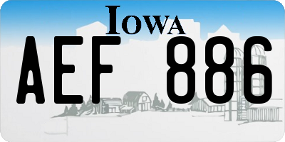 IA license plate AEF886