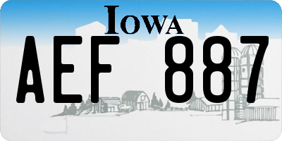 IA license plate AEF887