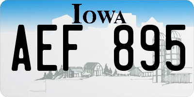 IA license plate AEF895