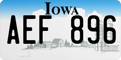 IA license plate AEF896