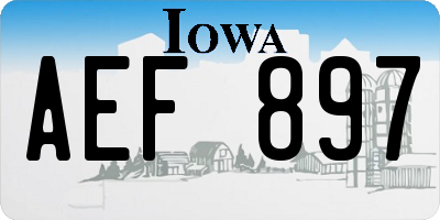 IA license plate AEF897