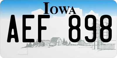 IA license plate AEF898