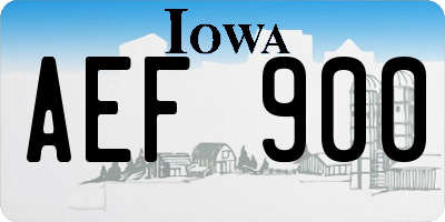 IA license plate AEF900