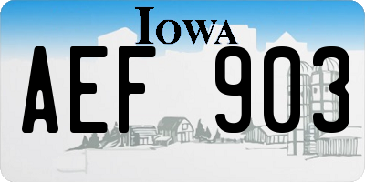 IA license plate AEF903