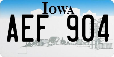 IA license plate AEF904