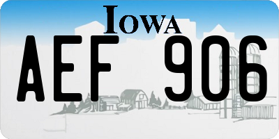 IA license plate AEF906