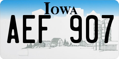 IA license plate AEF907