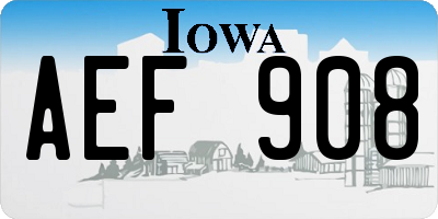 IA license plate AEF908