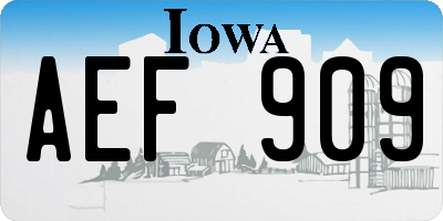 IA license plate AEF909