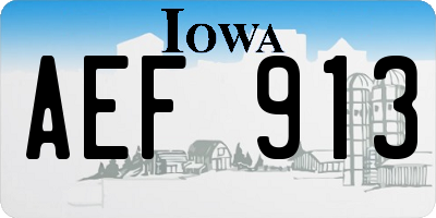 IA license plate AEF913