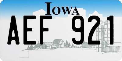 IA license plate AEF921