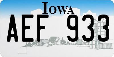 IA license plate AEF933