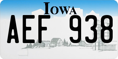 IA license plate AEF938