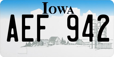 IA license plate AEF942