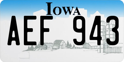 IA license plate AEF943