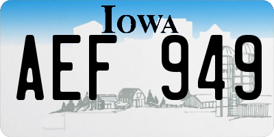 IA license plate AEF949