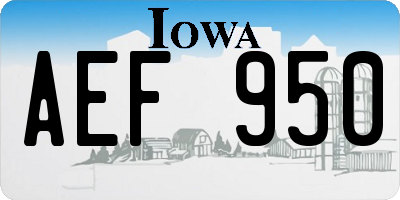 IA license plate AEF950