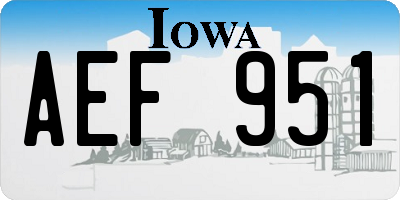 IA license plate AEF951