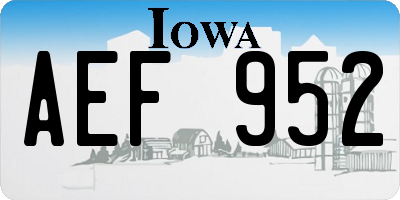 IA license plate AEF952