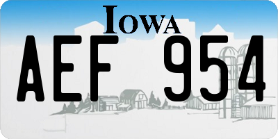 IA license plate AEF954