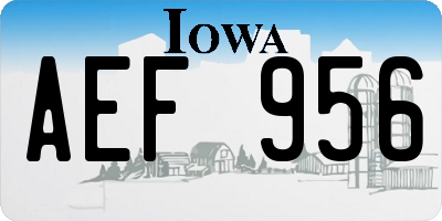 IA license plate AEF956