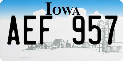 IA license plate AEF957