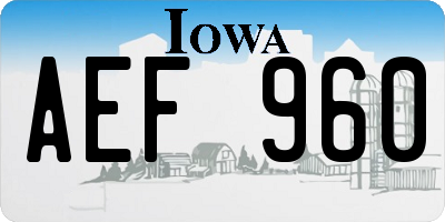 IA license plate AEF960