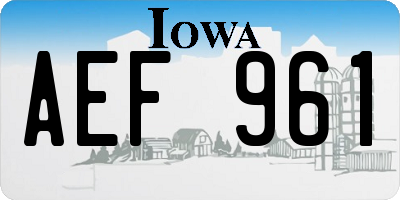 IA license plate AEF961