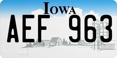 IA license plate AEF963