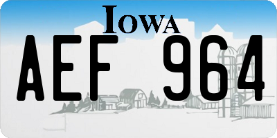 IA license plate AEF964