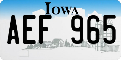 IA license plate AEF965