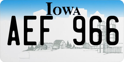 IA license plate AEF966