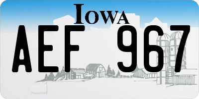 IA license plate AEF967