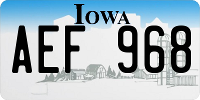 IA license plate AEF968