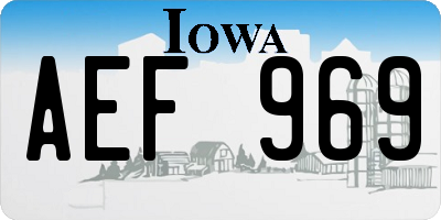 IA license plate AEF969