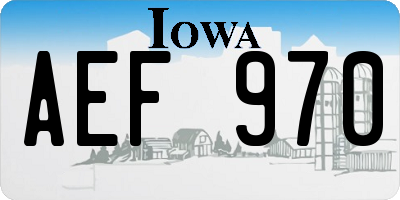 IA license plate AEF970