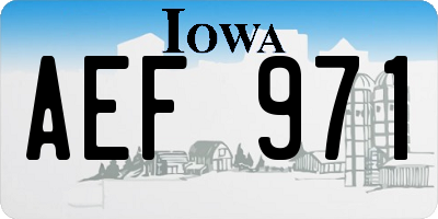 IA license plate AEF971