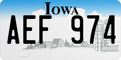 IA license plate AEF974