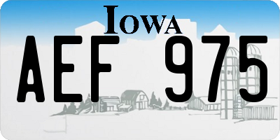 IA license plate AEF975