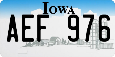 IA license plate AEF976