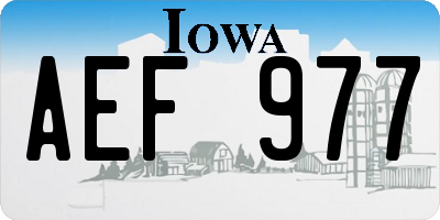 IA license plate AEF977