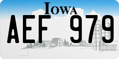 IA license plate AEF979