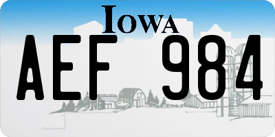 IA license plate AEF984