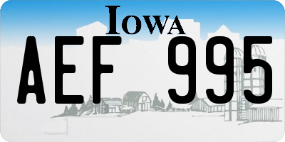 IA license plate AEF995