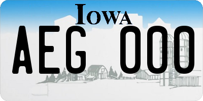 IA license plate AEG000