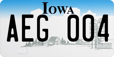 IA license plate AEG004